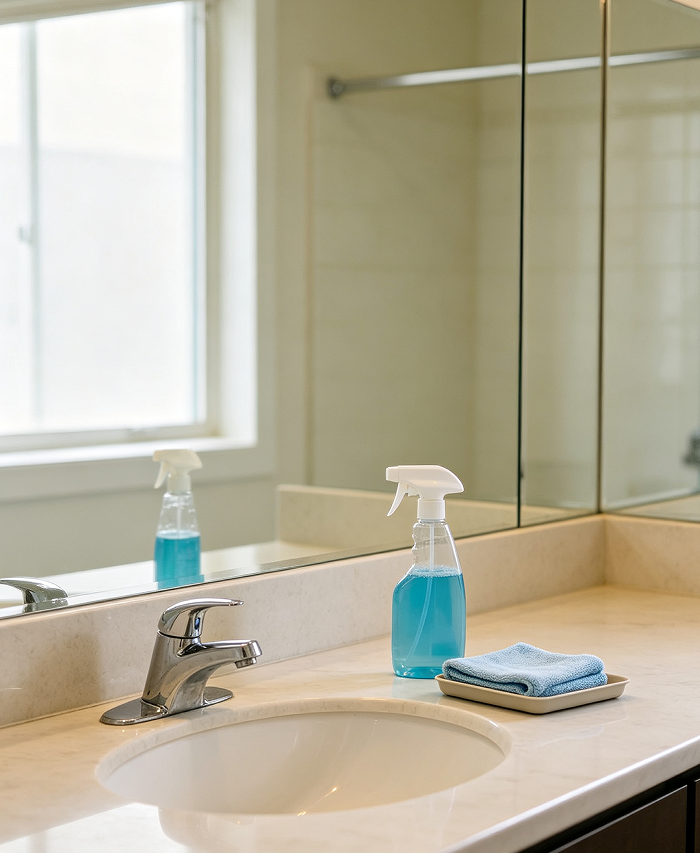 16 End of Tenancy Bathroom Mirror and Countertop Care - Image 1