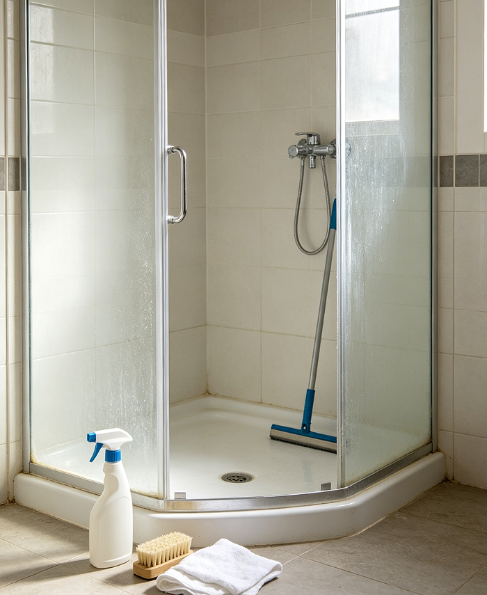 17 End of Tenancy Shower Glass Limescale Removal - Image 1